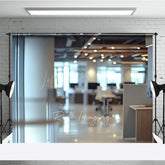 Lofaris Blurry Modern Office Photography Backdrop with Bokeh Lights Professional Corporate or Zoom Background Photo Prop